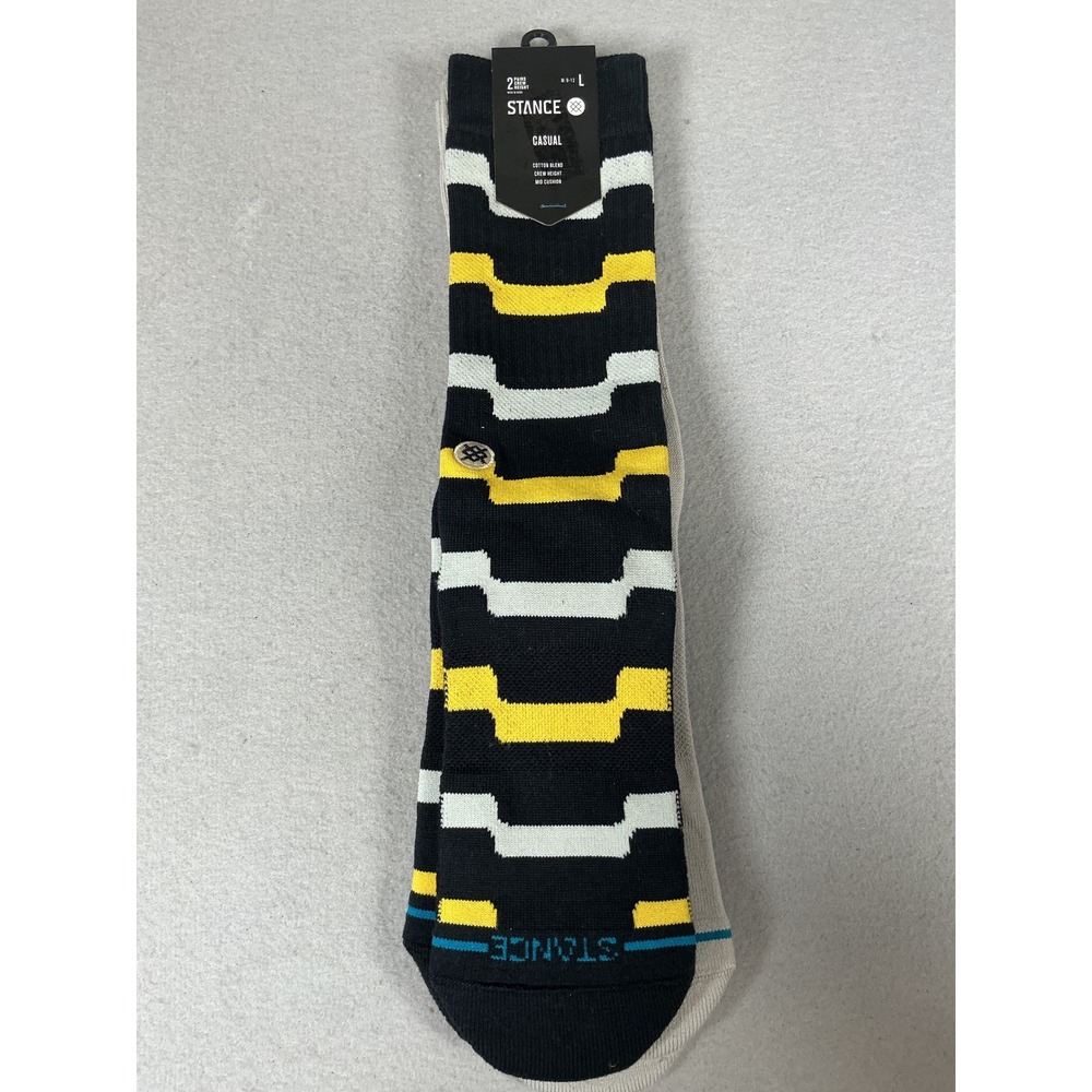Stance Men's Casual Crew Socks 2 Pair Size L 9-12 Cotton Blend Mid‎ Cushion NWT